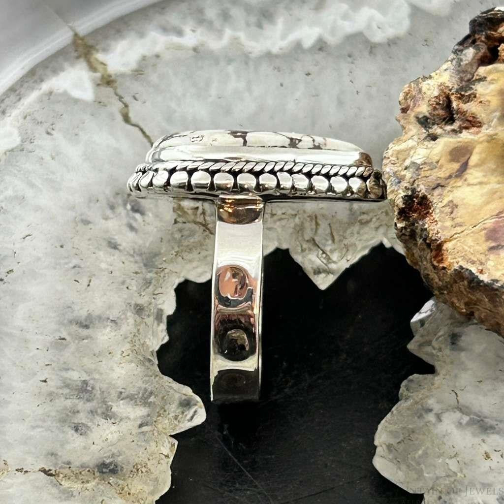 Sterling Silver Southwestern Style Teardrop Wild Horse Ring Size 6.75 For Women