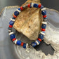 Carolyn Pollack Sterling Silver Multi Gemstone Bead w/Texas Flag Charm Bracelet For Women