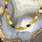 Sterling Silver Amber Beaded 17" and 18" Necklace For Women