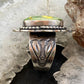 Tim Vanderver Sterling Ornate Oval Sonora Gold Turquoise Ring Size 7.5 For Women