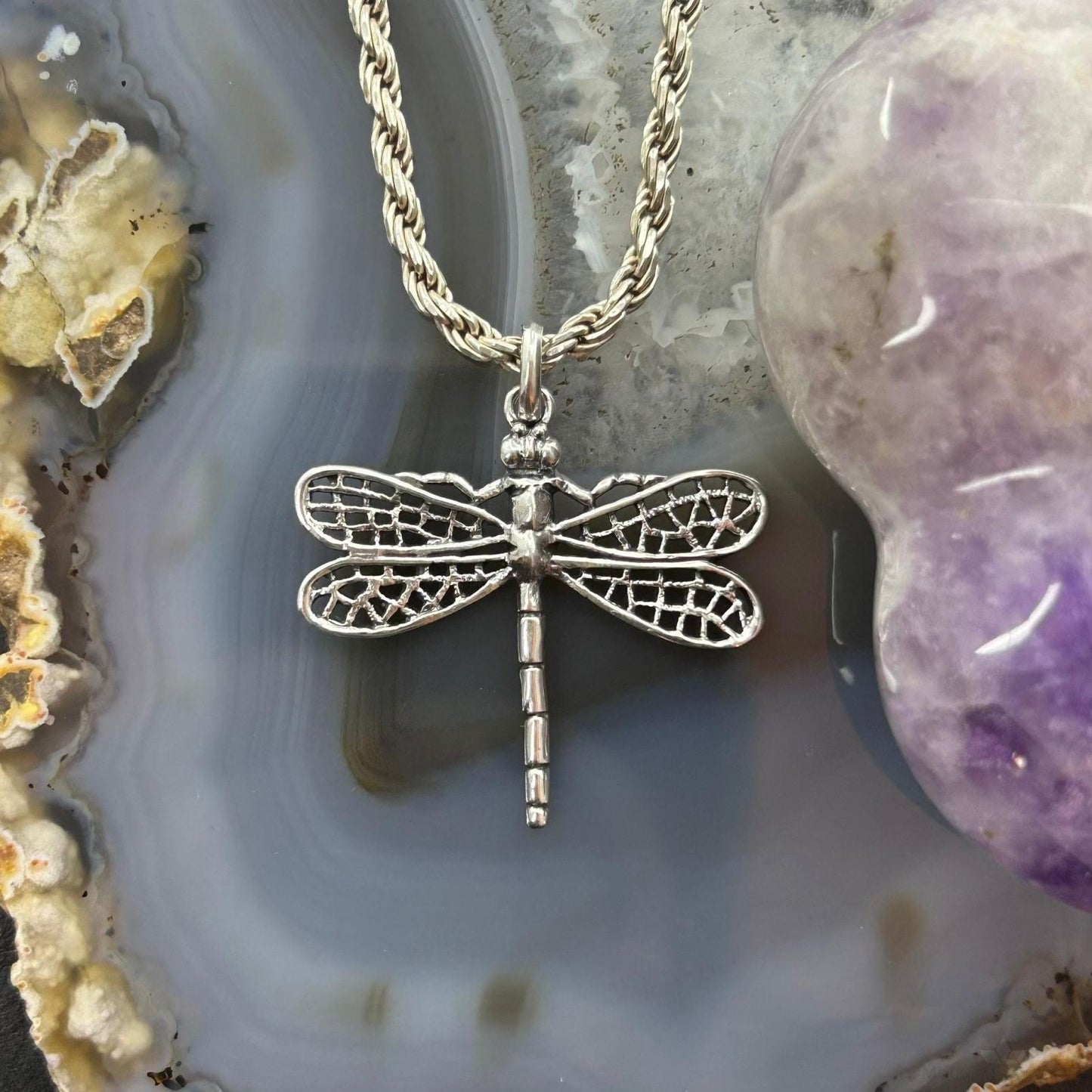 Sterling Silver Fashion Dragonfly Pendant