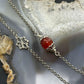 Carolyn Pollack Sterling Silver Chain Link w/Carnelian Beads 31" Necklace For Women