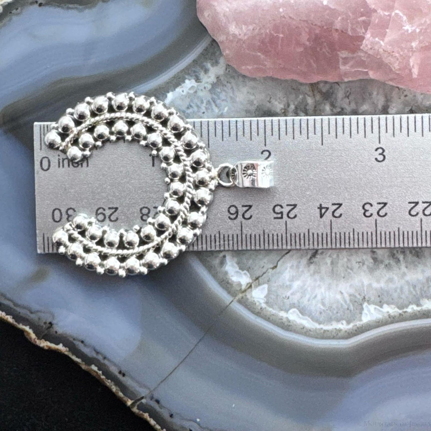 Southwestern Style Sterling Silver Decorated Unisex Cluster Naja Pendant