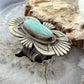Richard Wylie Native American Sterling Silver Turquoise Decorated Ring Size 6.5 For Women