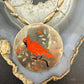 Vintage Native American Silver Zuni Pendant/Brooch Inlay Cardinal Bird Necklace For Women