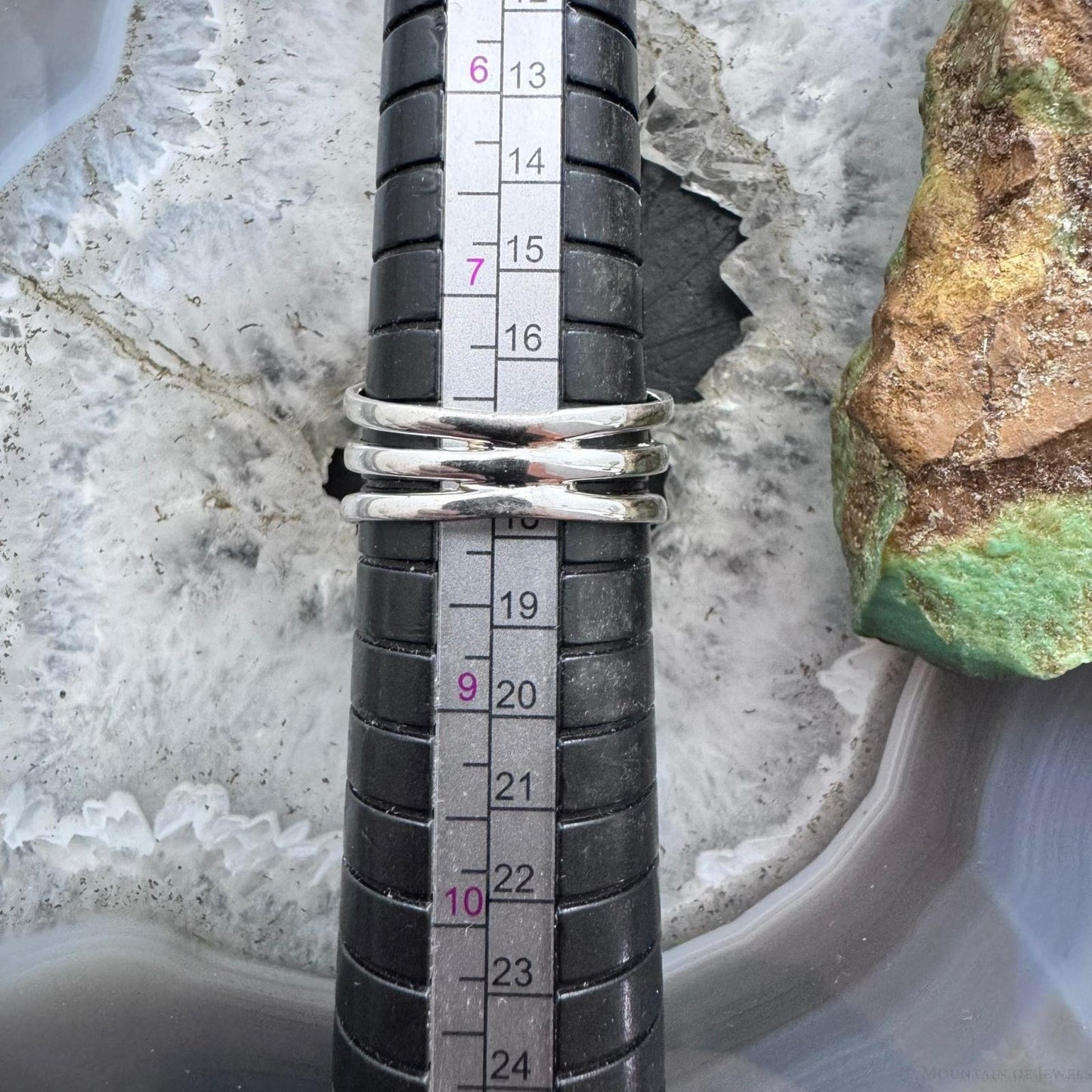 Sterling Silver Southwestern Style Oval Labradorite Ring Size 8 For Women