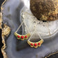 Carolyn Pollack Sterling Silver & Brass 3 Coral Decorated Dangle Earrings For Women