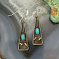 Vintage Silver Native American Turquoise Triangle Dangle Earrings For Women