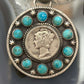 Genuine 1943 90% Silver Mercury Dime Coin Mohave Turquoise Unisex Pendant