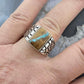 Native American Sterling Silver Ribbon Boulder Turquoise Ring Size 12 For Men
