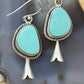Sterling Silver Southwestern Style Turquoise Squash Blossom Dangle Earrings For Women #3
