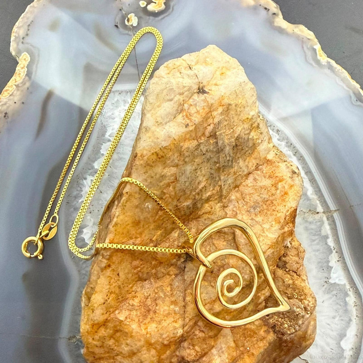 Carolyn Pollack Sterling Gold Plated Spiral Heart Pendant Necklace For Women