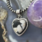 Sterling Silver Southwestern Style White Buffalo Heart Pendant For Women