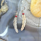 Anthony Gatewood Sterling Silver & Coral Bead Feather Dangle Earrings For Women