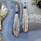 Anthony Gatewood Sterling Silver & Lapis Bead Feather Dangle Earrings For Women