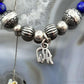 Carolyn Pollack Sterling Silver Navajo Pearl Style Bead & Lapis Bead Stretch Bracelet For Women