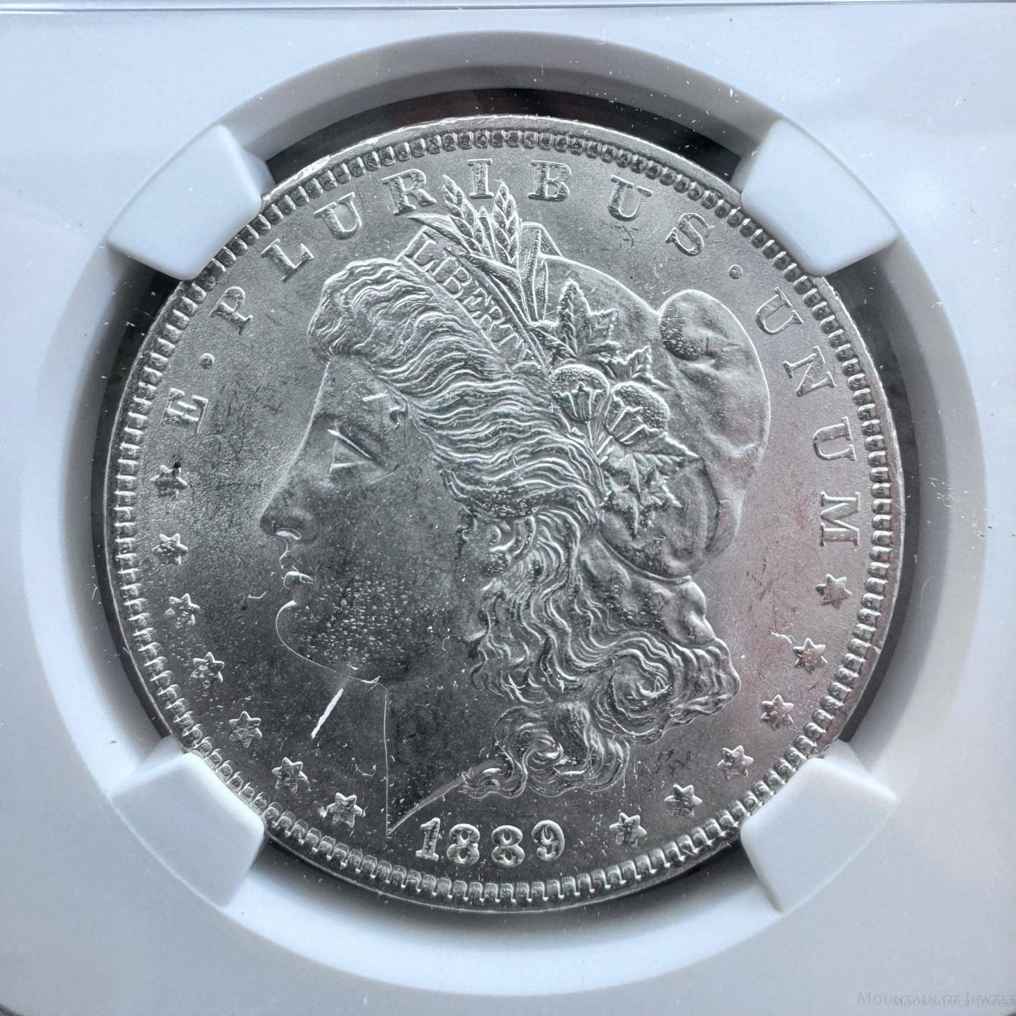 1889 US 90% Morgan Silver Dollar NGC MS62 #006-DE