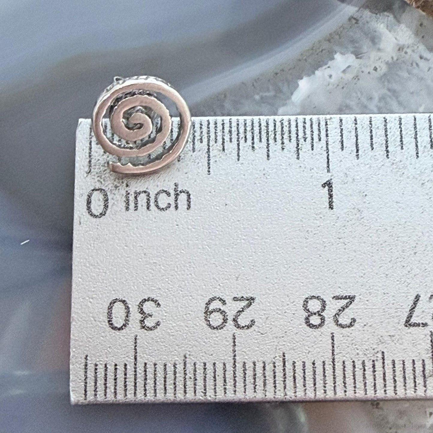 Native American Sterling Silver Swirl Circle of Life Stud Earrings For Women