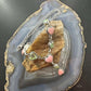 Sterling Silver Southwestern Style Pink Conch & Palomino Lariat 22" Necklace For Women