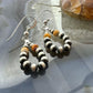 Sterling Silver Navajo Pearl Beads & Spiny Oyster Hoop Dangle Earrings For Women