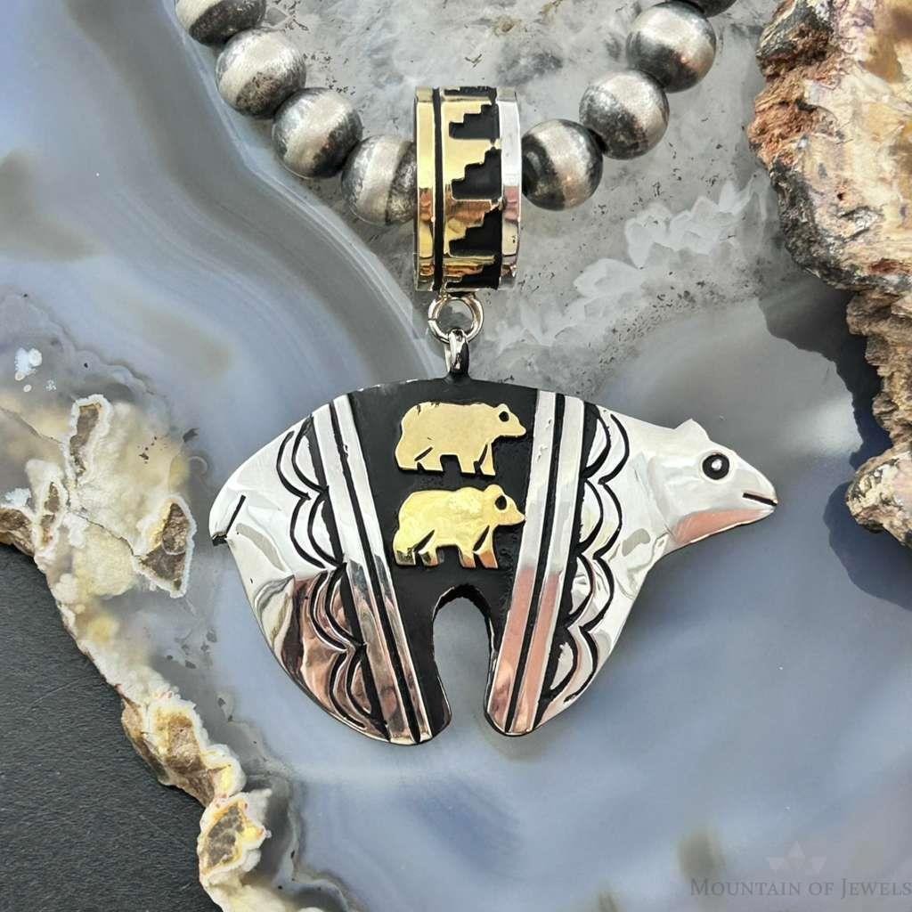 Tommy & Rosita Singer Sterling Silver & GF Overlay Unisex Bear Pendant