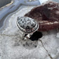 Sterling Silver Southwestern Style Teardrop Parral Dendritic Decorated Ring Size 10 For Women