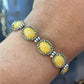 Carolyn Pollack Sterling Silver Yellow Jasper Decorated Link Bracelet For Women