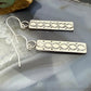 Michael Nez Native American Sterling Silver Rectangle Dangle Earrings For Women