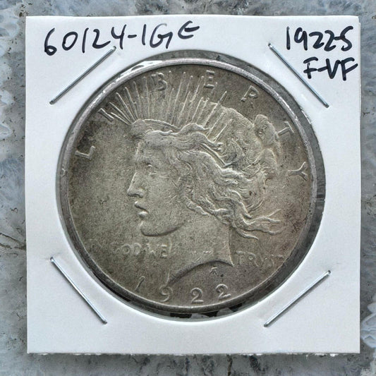 1922-S 90% US Peace Silver Dollar F-VF #60124-1GE