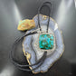 Sterling Silver Southwestern Style Square Azurite Malachite Bolo Tie For Men