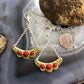 Carolyn Pollack Sterling Silver & Brass 3 Coral Decorated Dangle Earrings For Women