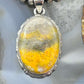 Sterling Silver Southwestern Style Oval Yellow Jasper Pendant For Women #1