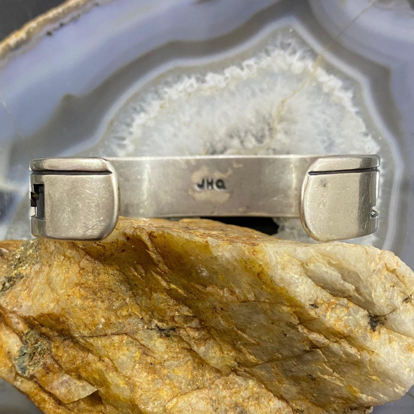 Joe H. Quintana Vintage Native American Silver Overlay Bracelet For Women #2