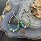 Sterling Silver 4-8mm Navajo Pearl Southwester Style & Turquoise Bead Hoop Earrings For Women