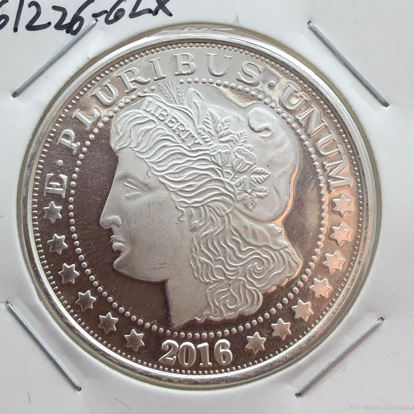 2016 1.0 Troy Ounce .999 Pure Silver Morgan Design Round #61226-6LX