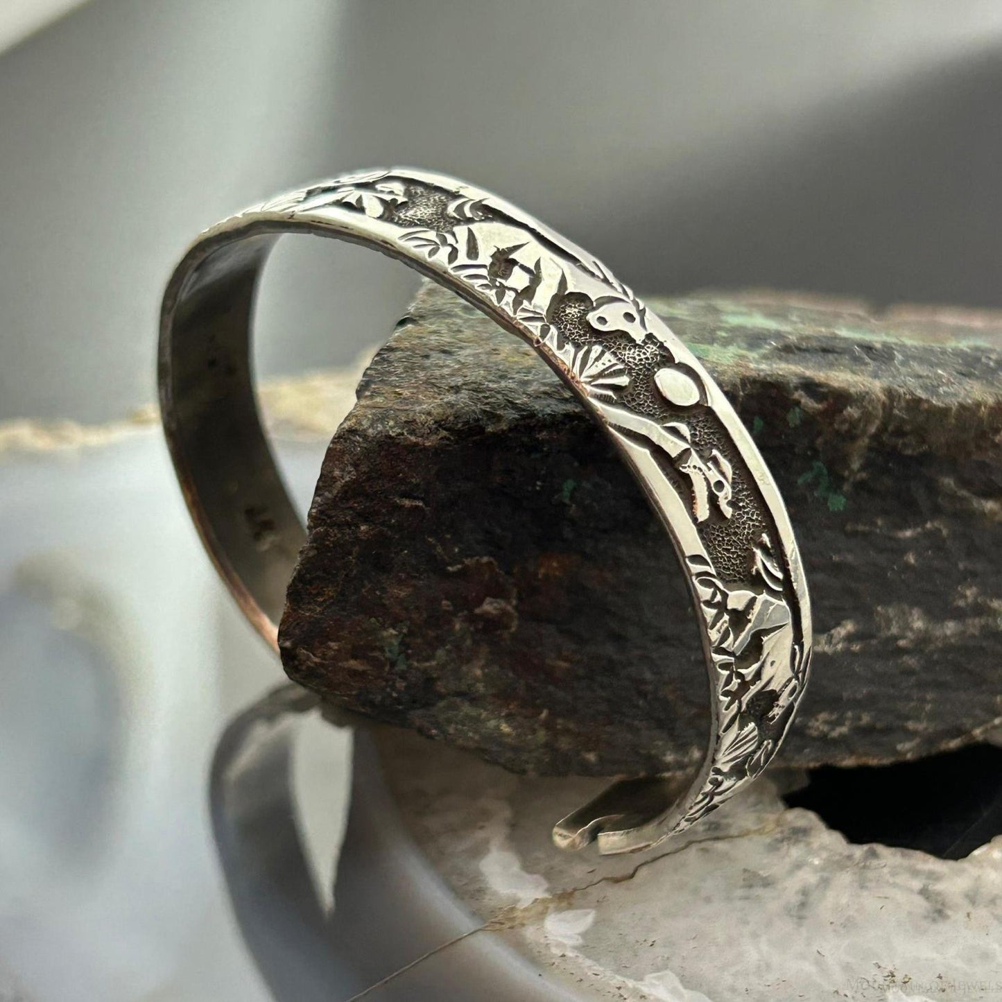 Lloyd Becenti Native American Sterling Silver Horses in The Wild Storyteller Bracelet#1