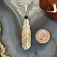 Anthony Gatewood Sterling Silver Onyx Beads Feather Pendant For Women