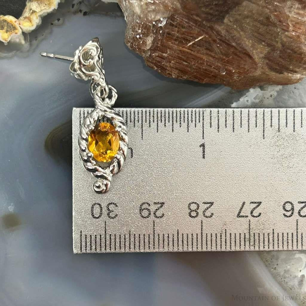 Carolyn Pollack Sterling Silver Faceted Citrine Dangle Earrings For Women