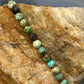 Sterling Silver 4mm Faceted Hubei Turquoise Beads 18" Necklace For Women