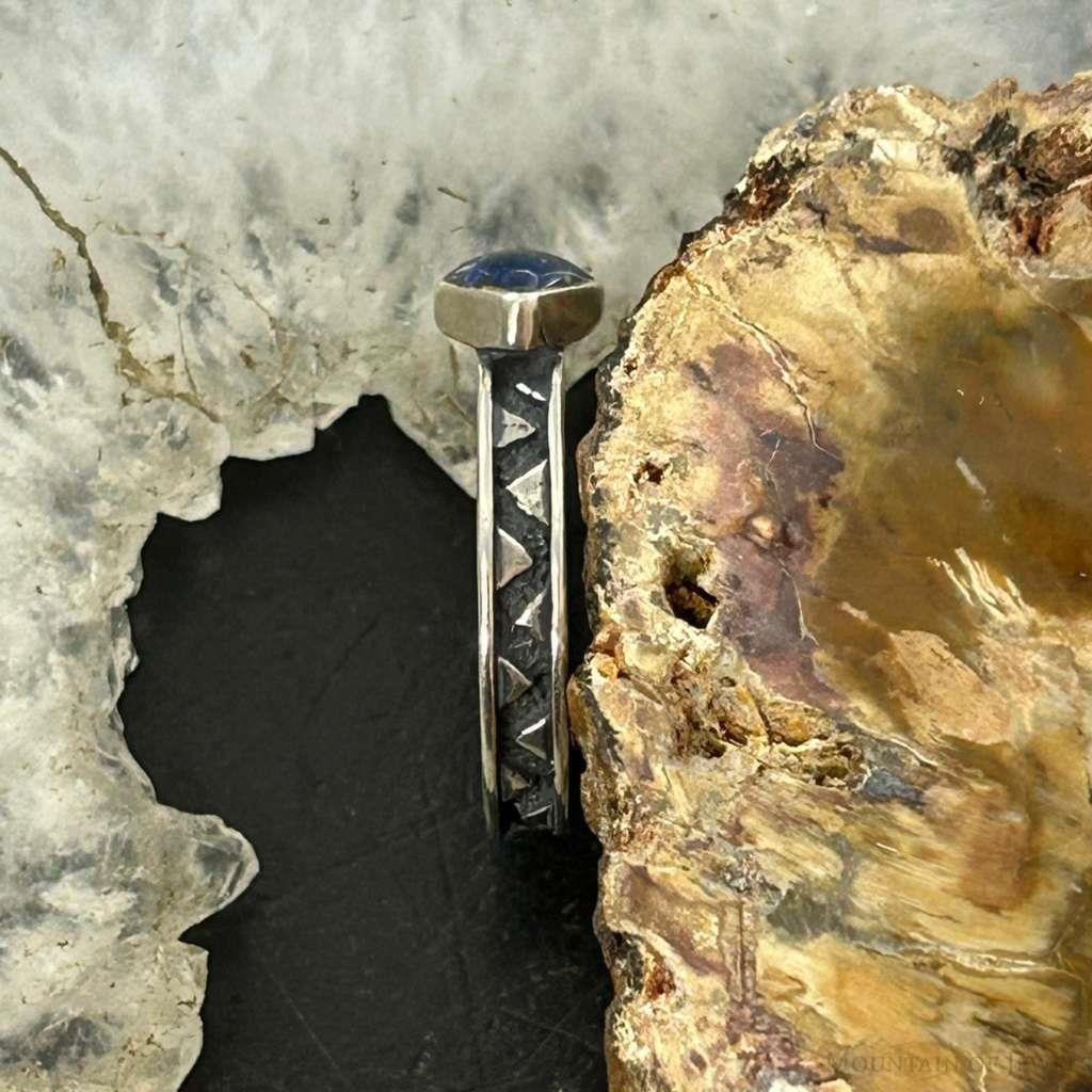 Carolyn Pollack Sterling Silver Chip Inlay Lapis Slim Ring Size 5 For Women