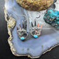 Alex Sanchez Sterling Silver Ancestors Hand Petroglyph W/Turquoise Dangle Earrings For Women #2