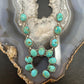 Sterling Silver Southwestern Style Mohave Turquoise Naja Necklace For Women