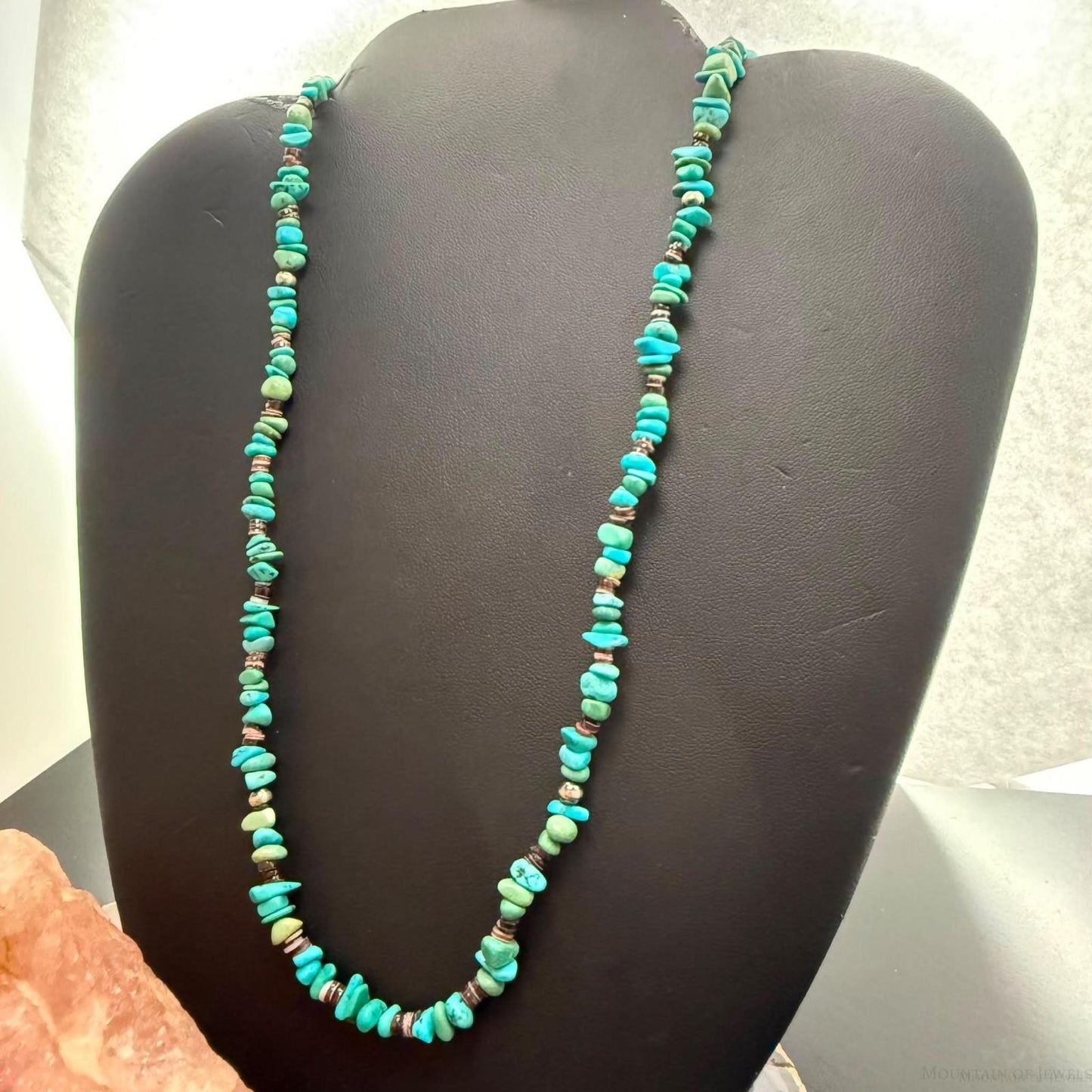 Carolyn Pollack Sterling Silver Natural Turquoise & Heishi Beads 32"-34" Necklace For Women