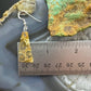 Sterling Silver Triangle Fossilized Jasper Slab Dangle Earrings For Women #198