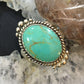 Carolyn Pollack Southwestern Style Sterling Silver Oval Green Turquoise Decorated Ring For Women