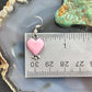Native American Sterling Silver Pink Conch Decorated Heart Dangle Earrings For Women