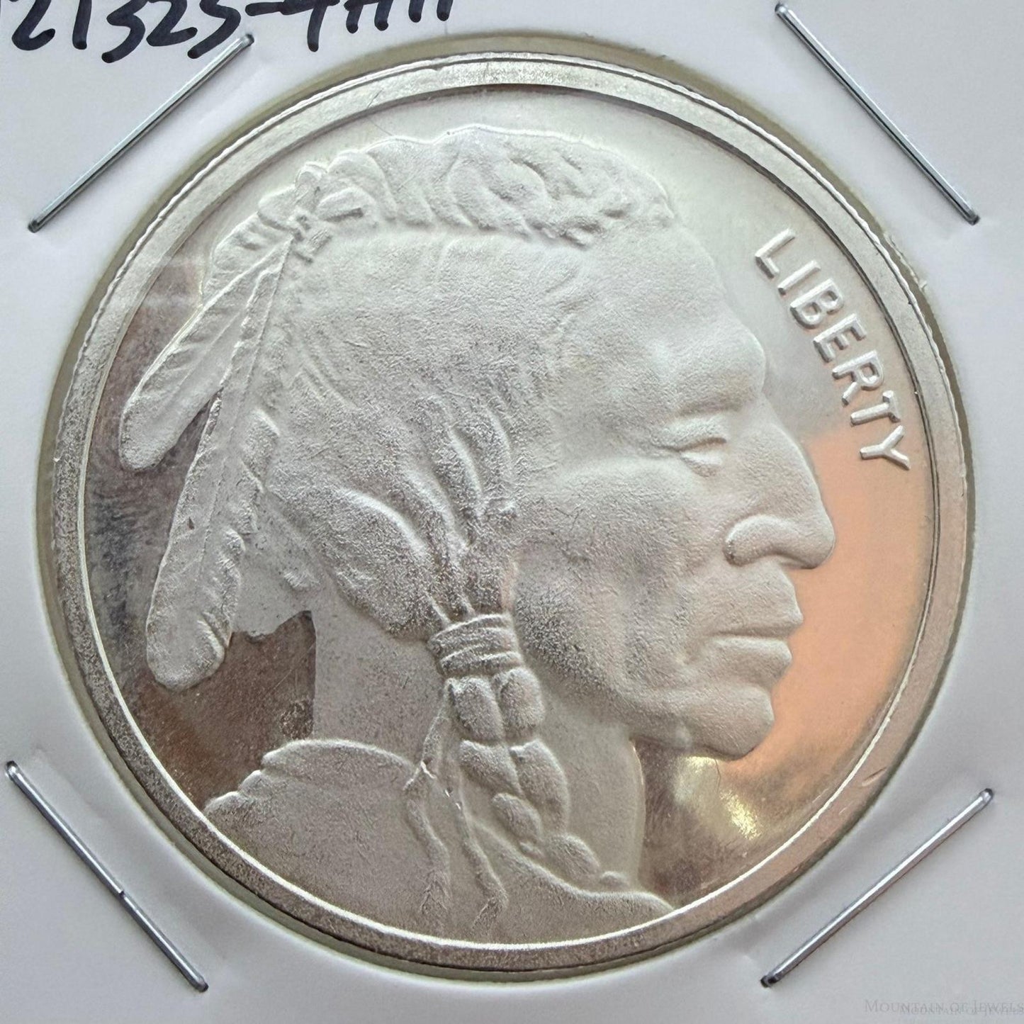 US One Troy Ounce Buffalo Indian Head Design .999 Fine Silver Round #121325-4HH