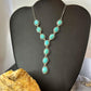 Sterling Silver Southwestern Style Oval Mohave Turquoise Lariat 18" Necklace For Women
