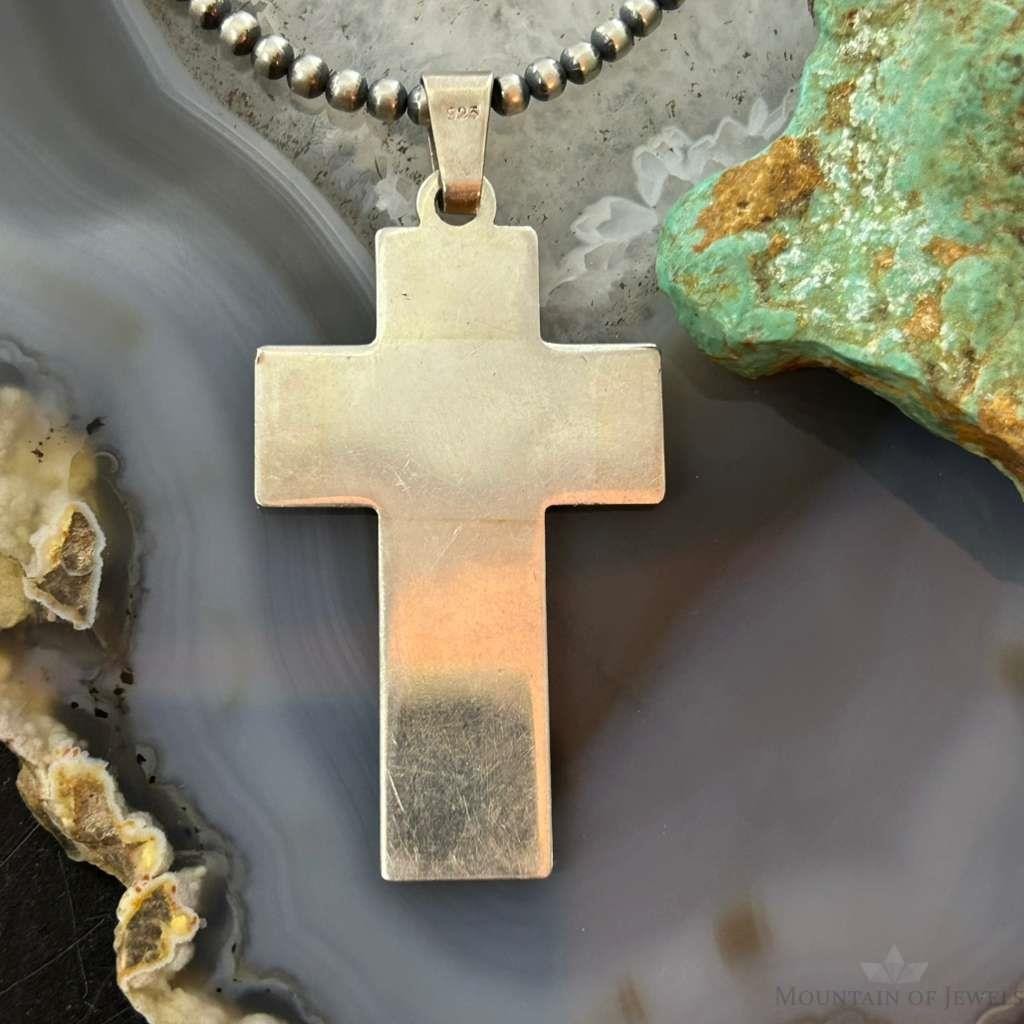 Sterling Silver Overlay Unisex Decorated Cross Pendant
