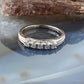 14K White Gold 5 Diamonds Engagement Ring Size 6.5 For Bridal For Fiancee